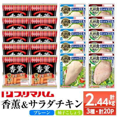 ふるさと納税 いちき串木野市 鹿児島アソートセットD 香薫あらびきウインナーとサラダチキン2種 プレーン+ 柚子こしょう