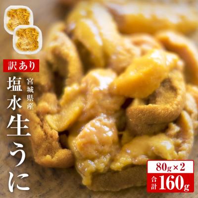 ふるさと納税 石巻市 <先行予約> 生うに <訳あり> 宮城県産 塩水 生うに 160g (80g×2) 冷蔵 塩水うに