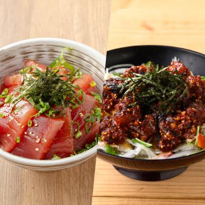 ふるさと納税 いちき串木野市 まぐろ漬け丼の素(100g×4P)&唐辛丼(120g