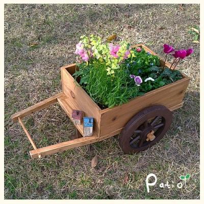 ふるさと納税 小牧市 荷車のプランターオブジェ ガーデニング雑貨[161P09]