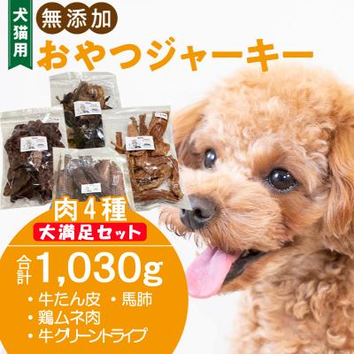 ふるさと納税 小牧市 [大満足セット]犬猫用 無添加おやつジャーキー 肉4種詰め合わせ 総量1030g[143O26]