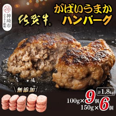 ふるさと納税 神埼市 佐賀牛がばいうまかハンバーグ(100g×9個+150g×6個)(H118103)
