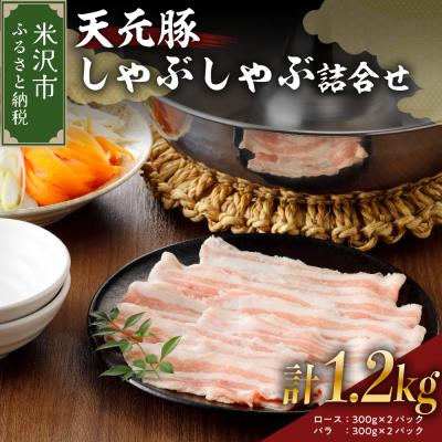 ふるさと納税 米沢市 天元豚しゃぶしゃぶ詰合せ 計1.2kg