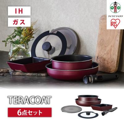 ふるさと納税 角田市 フライパン セット TERACOAT 6点セット EHDC-T6Sワインレッド