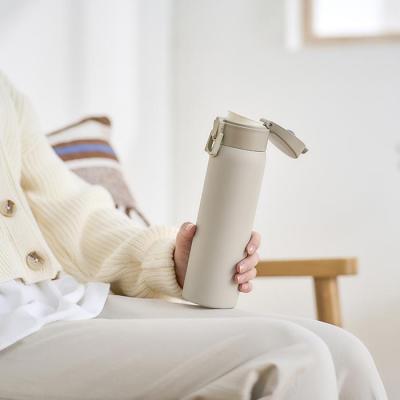 ふるさと納税 角田市 水筒　ステンレス　ケータイ　ボトル　ワンタッチ　500ml　SKB-O500　アイボリー |  | 02