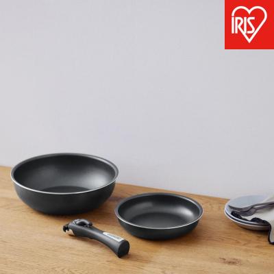 ふるさと納税 角田市 フライパンセット ダイヤモンドコートパン3点 IH・ガス火対応 NTF-SEI3 ブラックメタリック