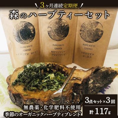 ふるさと納税 岩見沢市 [定期便]森のハーブティーセット(3点合計39g) ≪1ヶ月に1回 計3回のお届け≫