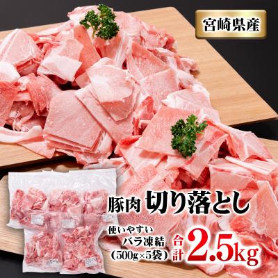 ふるさと納税 西都市 宮崎県産豚肉小間切れ[2.5kg]バラ凍結小分け5パック/こま切れ[2710]