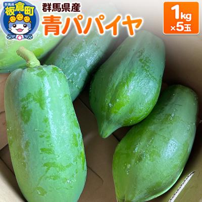 ふるさと納税 板倉町 [発送期間限定]青パパイヤ 5kgセット(1kg×5玉)群馬県産|13_ebf-020501
