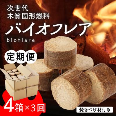ふるさと納税 下呂市 [毎月定期便 全3回]バイオフレア14個+焚きつけ材 約10kg 4箱×3ヶ月[109-A]