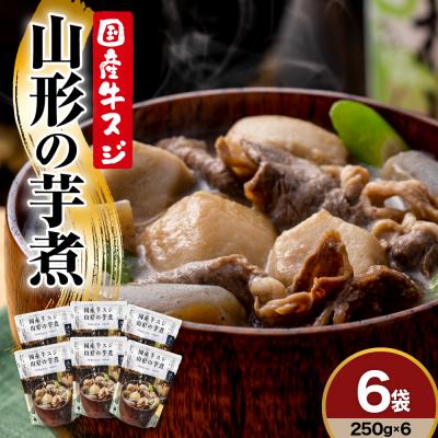 ふるさと納税 米沢市 国産牛スジ山形の芋煮 250g×6袋