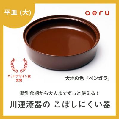 ふるさと納税 湯沢市 aeru 川連漆器のこぼしにくい器 平皿 べんがら[D15601]