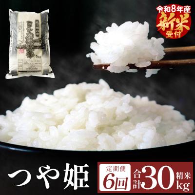 ふるさと納税 石巻市 [先行受付][定期便6回] 米 令和8年産 つや姫 精米 30kg(5kg×6)こめ コメ お米