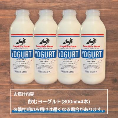 ふるさと納税 中標津町 飲むヨーグルト(800ml×4本) 北海道中標津町『ループライズファーム』【4900401】