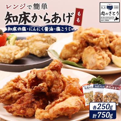 ふるさと納税 中標津町 [レンジで簡単]知床からあげ[知床の塩・にんにく醤油・塩こうじ] もも750g[35021]