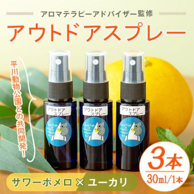 ふるさと納税 いちき串木野市 &lt;平川動物公園との共同開発&gt;アウトドアスプレー 3本セット サワーポメロと廃棄ユーカリブレンド