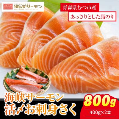 ふるさと納税 むつ市 [期間限定発送]海峡サーモン 活〆お刺身さく2本 800g