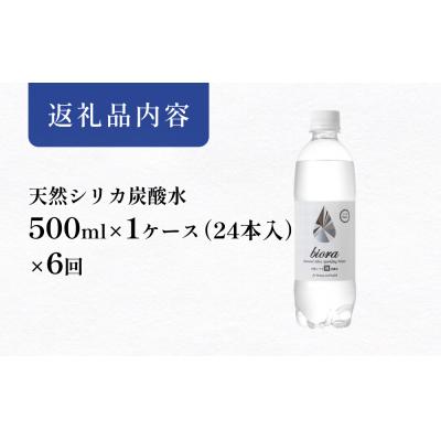 ふるさと納税 玖珠町 biora天然シリカ炭酸水 500ml×24本×6回 炭酸水