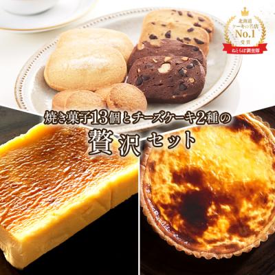 ふるさと納税 中標津町 人気の焼き菓子13個とチーズケーキ2種セット[52005]