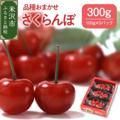 ふるさと納税 米沢市 [先行受付] 令和8年産 さくらんぼ 300g ( 100g × 3パック ) 品種おまかせ