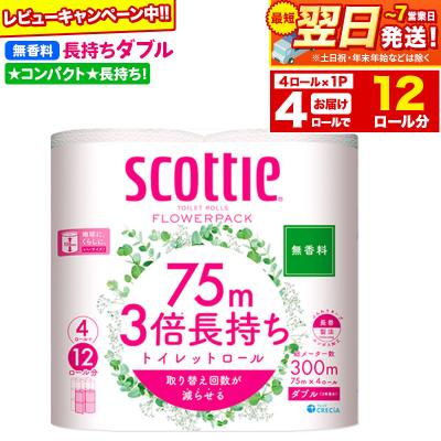 ふるさと納税 秋田市 トイレットペーパー 3倍長持ち ダブル 無香料 4ロール|15_nsc-100101db