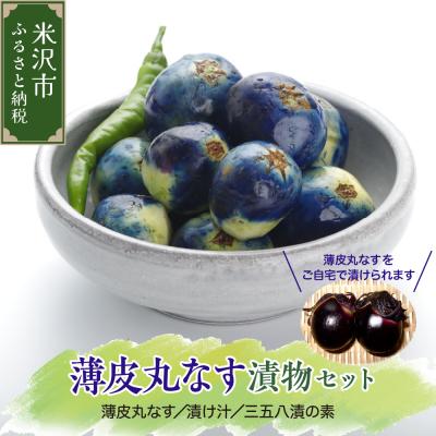 ふるさと納税 米沢市 [先行受付] 令和8年産 米沢伝統野菜 うす皮茄子漬けセット