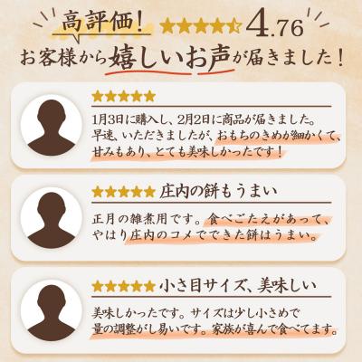 ふるさと納税 庄内町 【R8.10月発送】梅木もち屋 庄内産『でわのもち』を使用した杵つき餅 380g×3袋 丸もち |  | 02