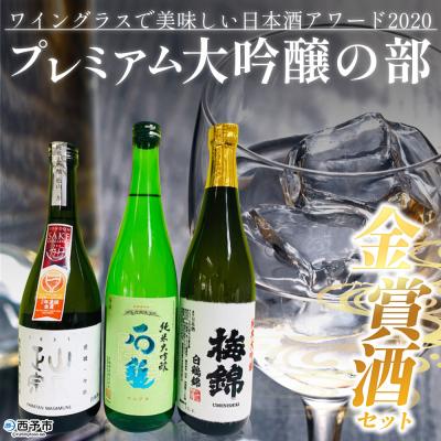 ふるさと納税 西予市 ワイングラスで美味しい日本酒アワード2020 プレミアム大吟醸の部 金賞酒セット