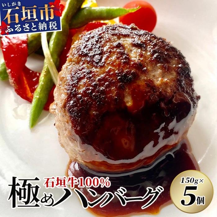 ふるさと納税 石垣市 石垣牛 100% 極めハンバーグ 150g×5個 ≪肉職人が作ったこだわりハンバーグ≫