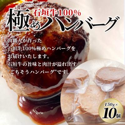 ふるさと納税 石垣市 石垣牛100% 極めハンバーグ 150g×10個 ≪肉職人が作ったこだわりハンバーグ≫