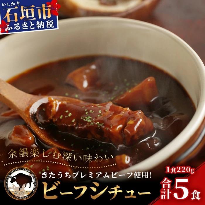 ふるさと納税 石垣市 [きたうちプレミアムビーフを贅沢に使用]特製レトルトビーフシチュー 5個[総重量1.1Kg]