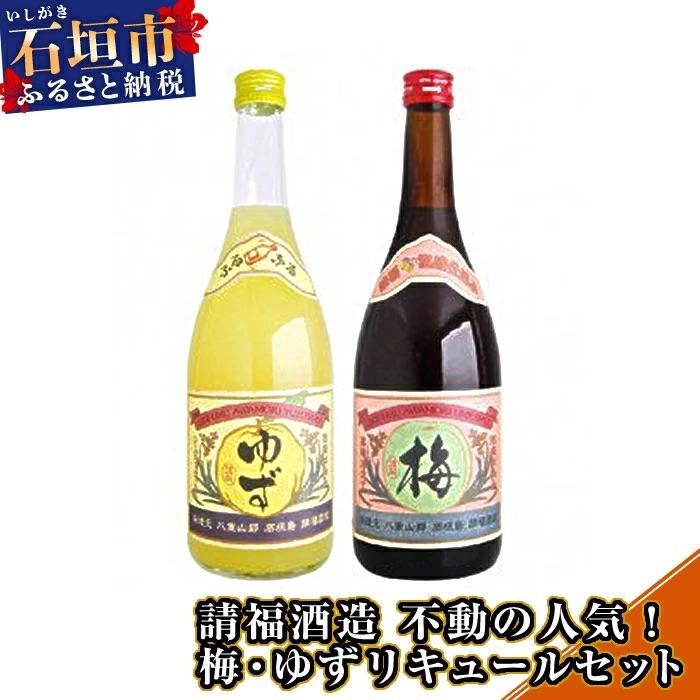 ふるさと納税 石垣市 請福酒造 不動の人気!梅・ゆずリキュールセット
