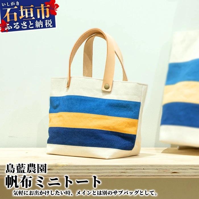 ふるさと納税 石垣市 [石垣島の藍染工房]バッグ 帆布 ミニトート