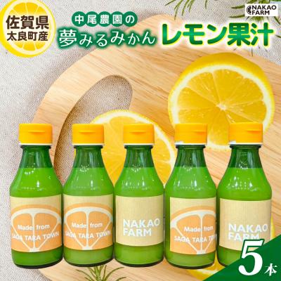 ふるさと納税 太良町 中尾農園の夢みるみかん レモン果汁 5本 NA15×1