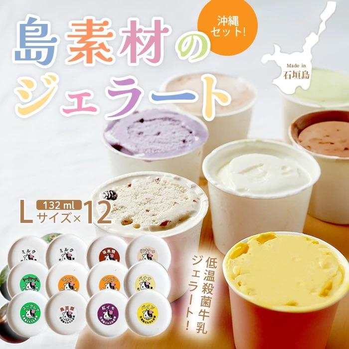 ふるさと納税 石垣市 石垣島ミルミル本舗 南の島から島素材ジェラート![沖縄セット 12個入り]