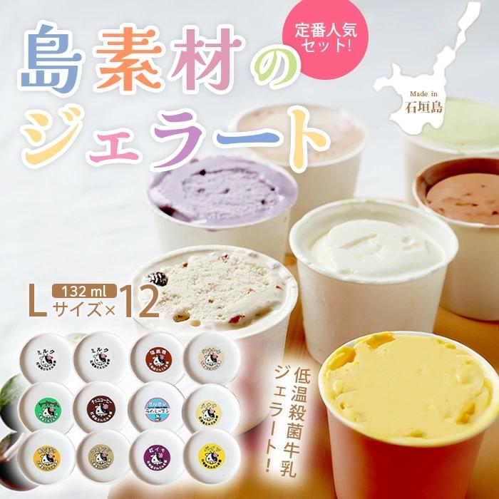 ふるさと納税 石垣市 石垣島ミルミル本舗 南の島から島素材ジェラート![定番人気セット 12個入り]