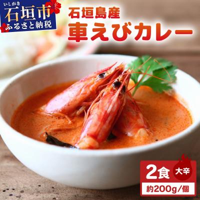 ふるさと納税 石垣市 石垣島産車えびカレー(大辛)[冷凍 2食]石垣島のカレー専門店が作るご当地カレー