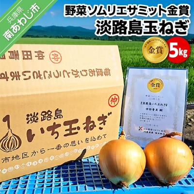 ふるさと納税 南あわじ市 [野菜ソムリエサミット金賞]淡路島玉ねぎ5kg[仲田青果の淡路島いち玉ねぎ]◆配送6月中旬〜翌年2月