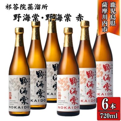 ふるさと納税 薩摩川内市 野海棠・野海棠赤 芋焼酎 25度 720ml×各3本(計6本) 祁答院蒸溜所 DSR-119