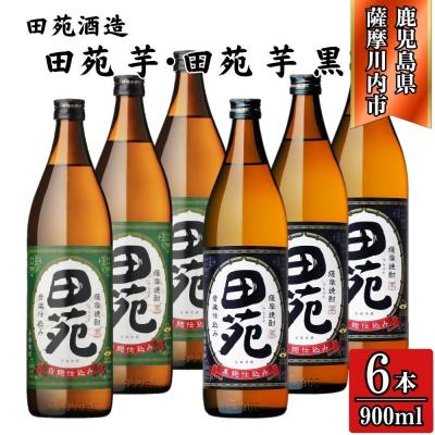 ふるさと納税 薩摩川内市 田苑・田苑黒ラベル 芋焼酎 25度 900ml×各3本(計6本) 田苑酒造 BS-638