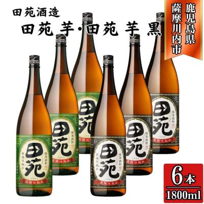 ふるさと納税 薩摩川内市 田苑・田苑黒ラベル 芋焼酎 25度 1800ml×各3本(計6本) 田苑酒造 DSR-918