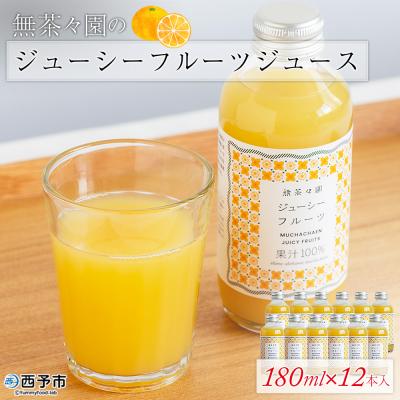 ふるさと納税 西予市 &lt;無茶々園のジューシーフルーツジュース 180ml×12本&gt; 柑橘 果物 オレンジ
