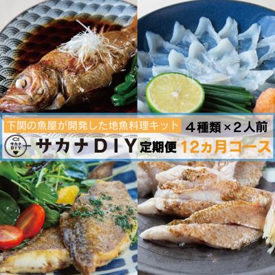 ふるさと納税 下関市 定期便 12ヶ月 サカナDIY 2人前 4 ~ 5 種×12ヶ月 冷凍