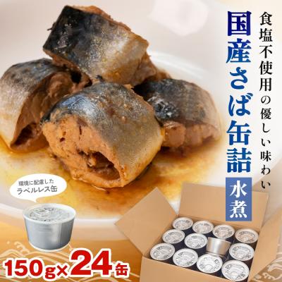 ふるさと納税 石巻市 国産さば缶詰 水煮 &lt; 食塩不使用 &gt; SDGs さば水煮 鯖 サバ ラベルレスサバ缶 石巻市