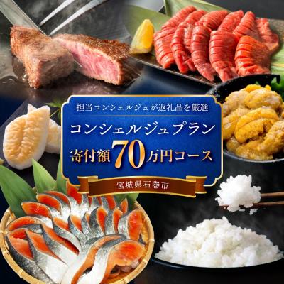 ふるさと納税 石巻市 石巻 コンシェルジュプラン 70万円コース おまかせ 返礼品 厳選 人気 魚介 肉 野菜 フルーツ
