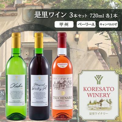 ふるさと納税 赤磐市 ワイン 果実酒 甲州 ベーリーA キャンベルロゼ 720ml 各1本[NO5765-1252]