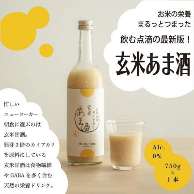 ふるさと納税 伊那市 自然栽培 カミアカリ 玄米甘酒 750g