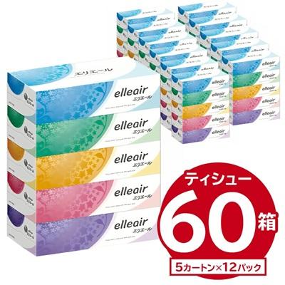 ふるさと納税 可児市 エリエールティシュー 180W5P×12パック | 箱 ボックス ティッシュ ペーパー | 