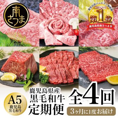 ふるさと納税 南さつま市 [カミチク特選定期便 全4回]A5等級鹿児島黒毛和牛定期便