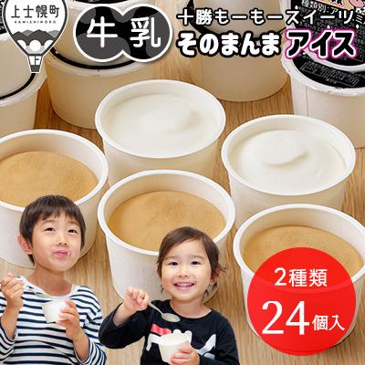 ふるさと納税 上士幌町 十勝もーもースイーツ 牛乳そのまんまアイス&amp;コーヒー 80ml×24個 北海道 アイスミルク